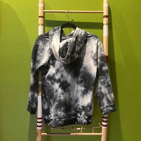 Gray and White Tie Dye Hoodie, More Than Magic, Kids L 10/12 - Picture 2 of 2